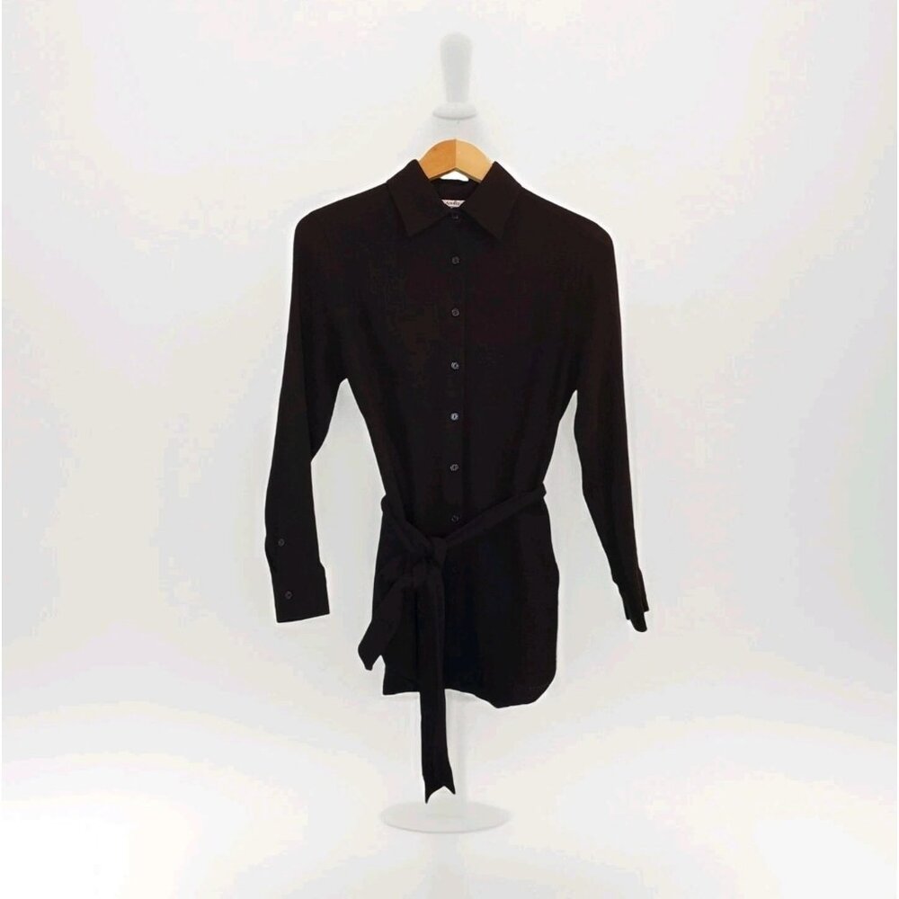Andie Swim The Corvo Button-Up Cover-Up Shirt Women's XXL Black Cotton Gauze NWT